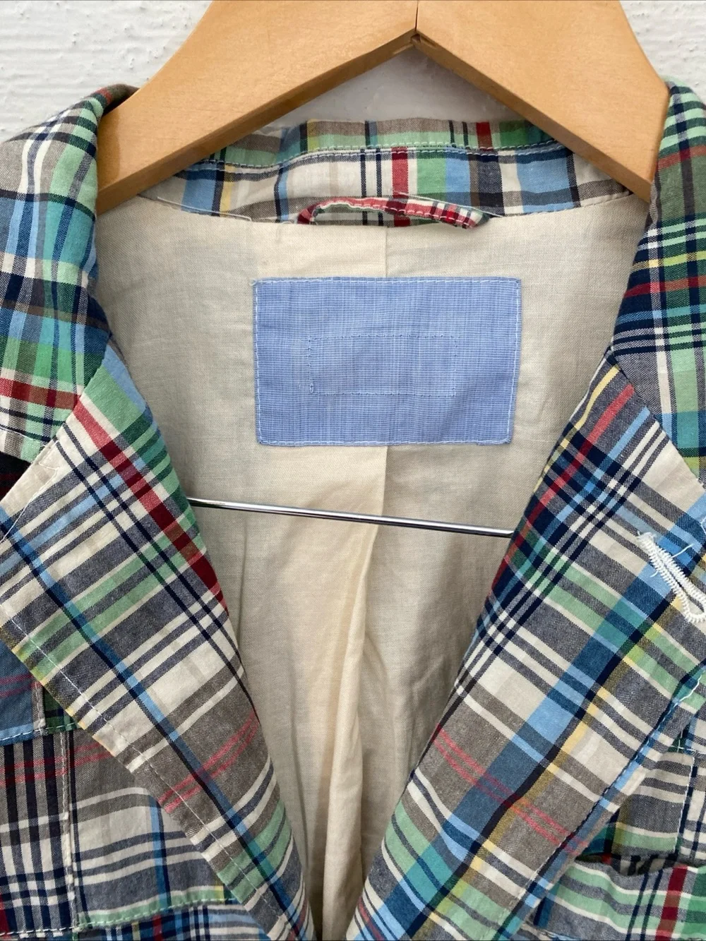 The Children's Place Boy Patchwork Madras Blazer Nantucket Wedding Size 14? READ